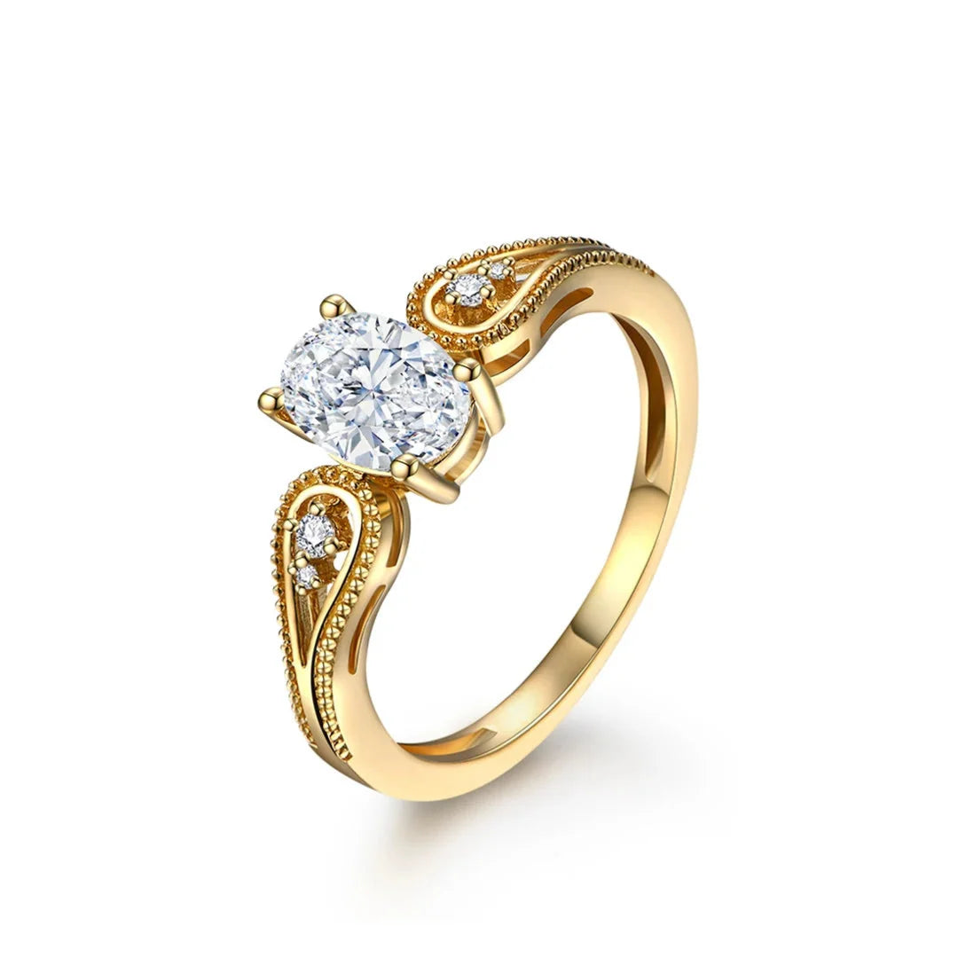 Anel Vellure com Moissanite Oval 0.8Ct