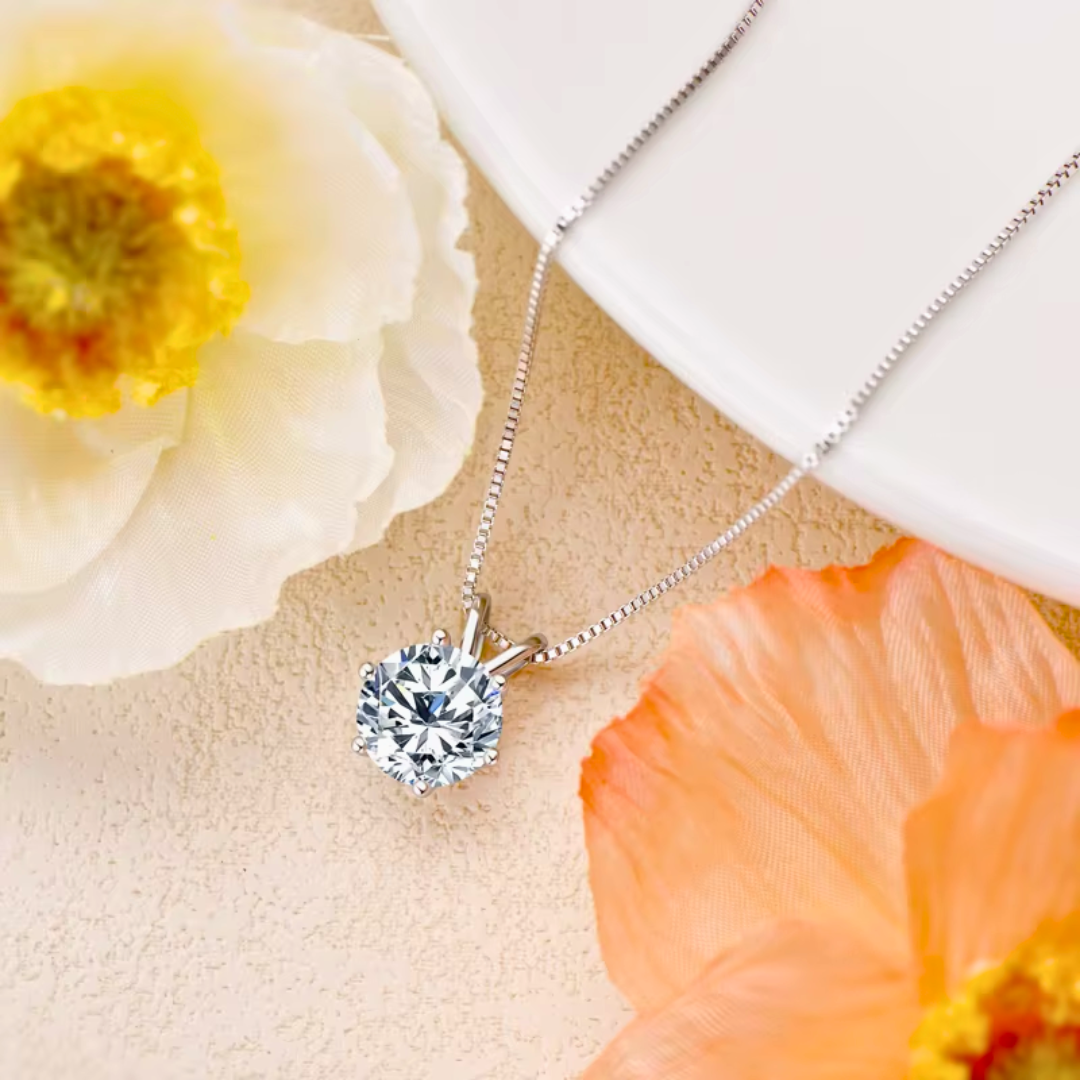 Colar Ponto de Luz com Pedra Moissanite 1Ct