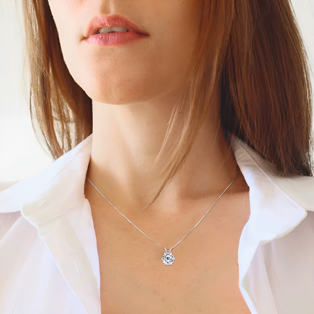 Colar Ponto de Luz com Pedra Moissanite 1Ct