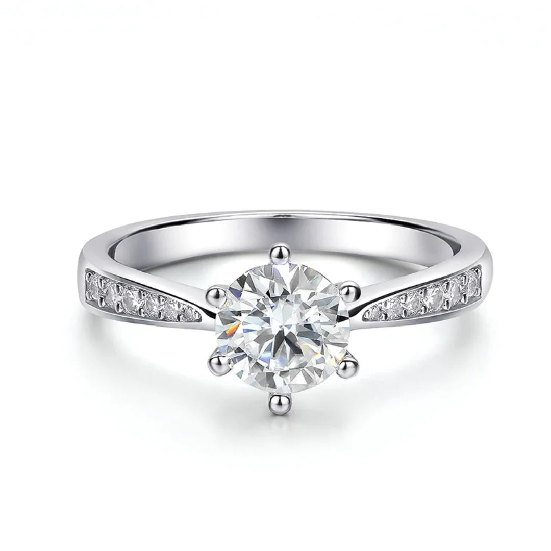 Anel Solitário New Love com Moissanite Central 1Ct