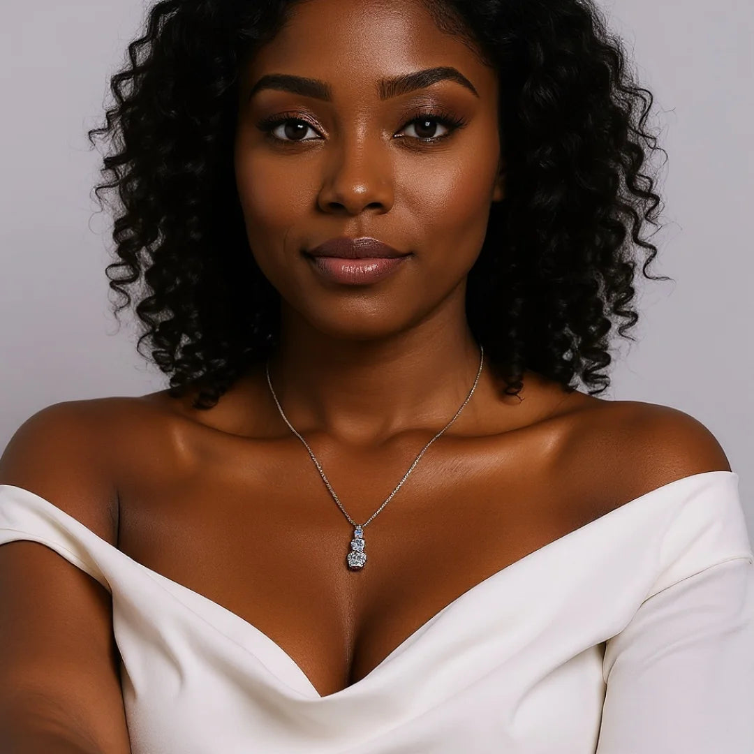 Colar em Prata 925 Três Pedras Moissanite