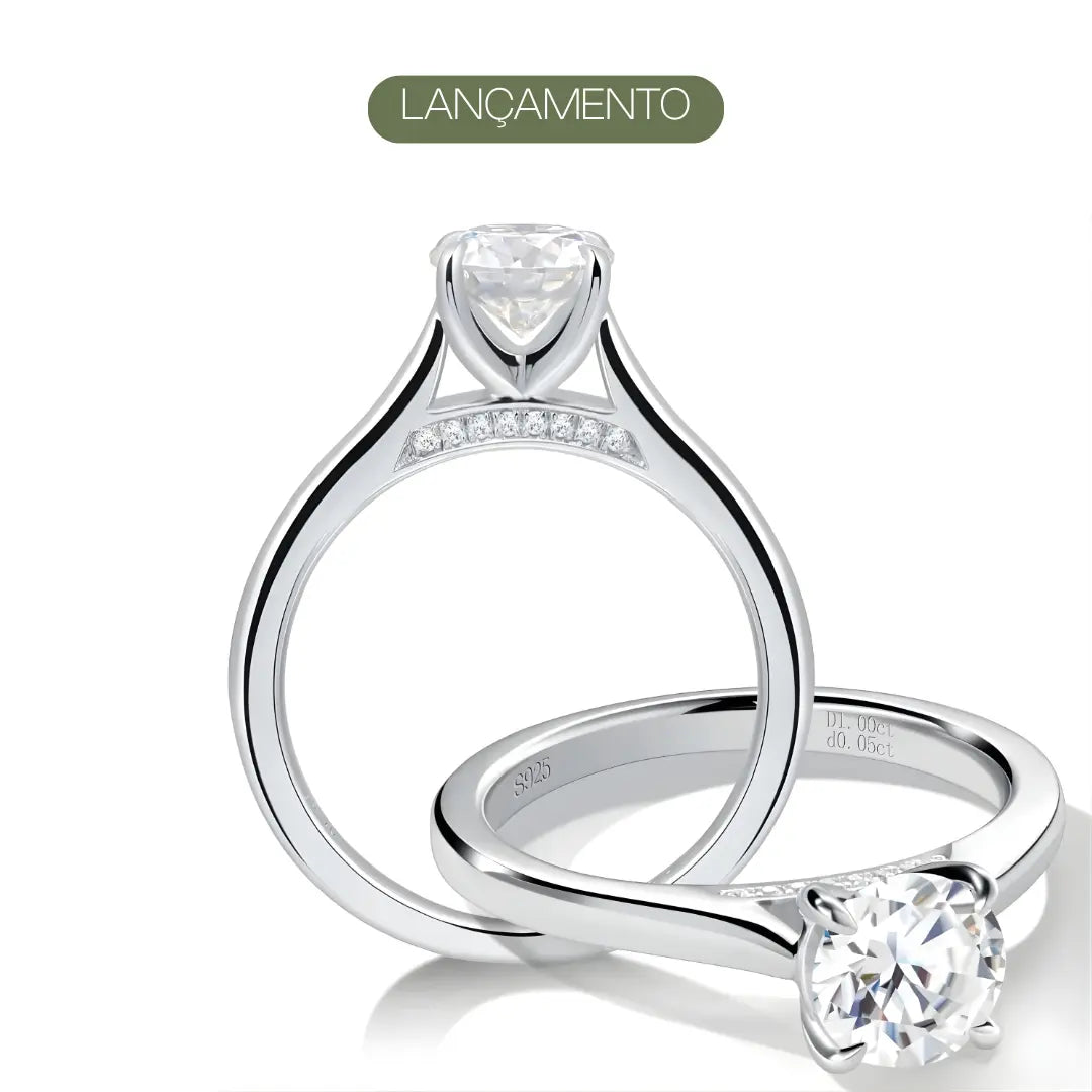 Anel Solitário Elowen com Moissanite 1Ct