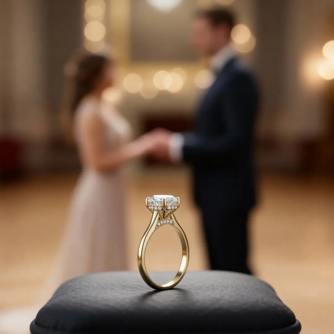 Anel Solitário Lior com Moissanite Oval 2Ct