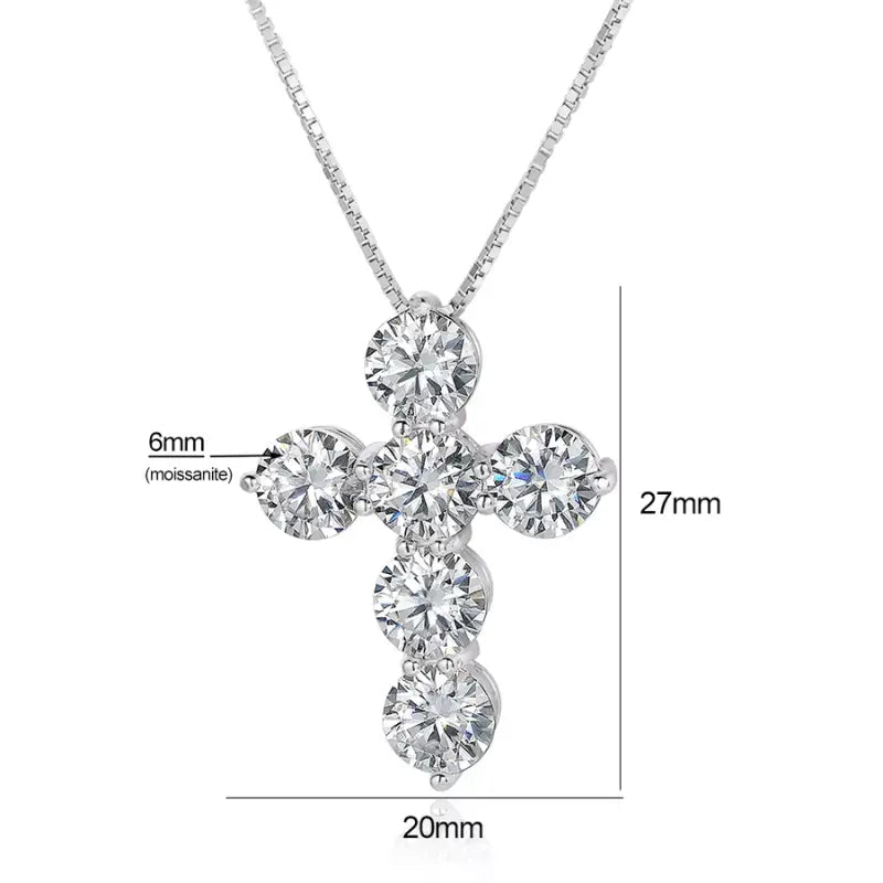 Colar Cruz Cravejado Moissanite Deluxe