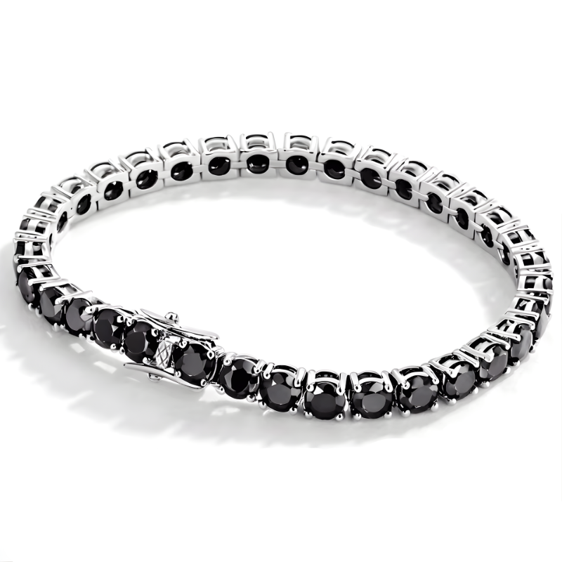 Pulseira Riviera com Moissanite Preta 1Ct
