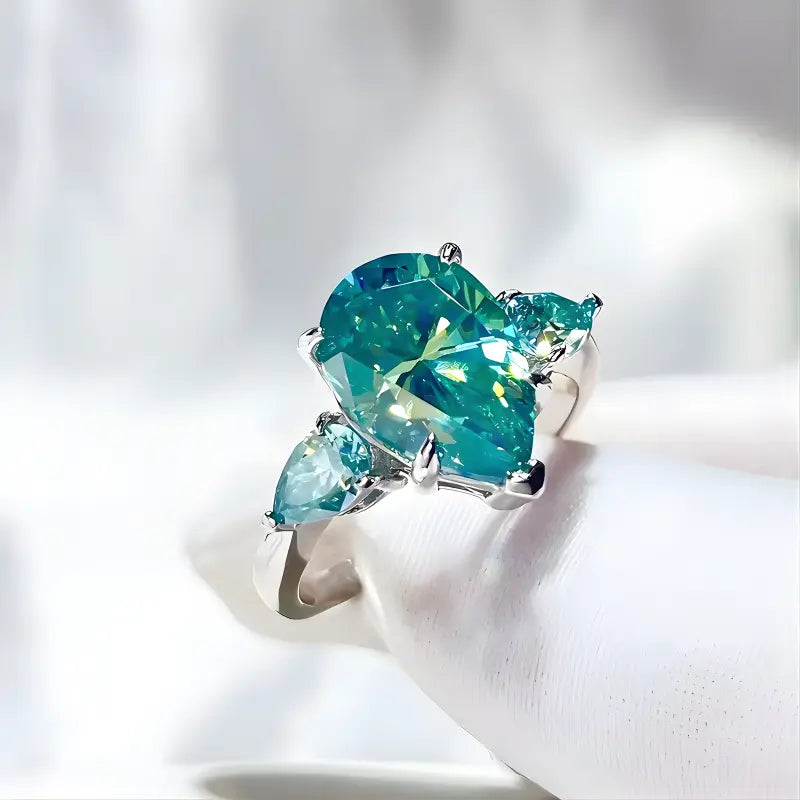 Anel Oceane Moissanite Deluxe Gota 5CT