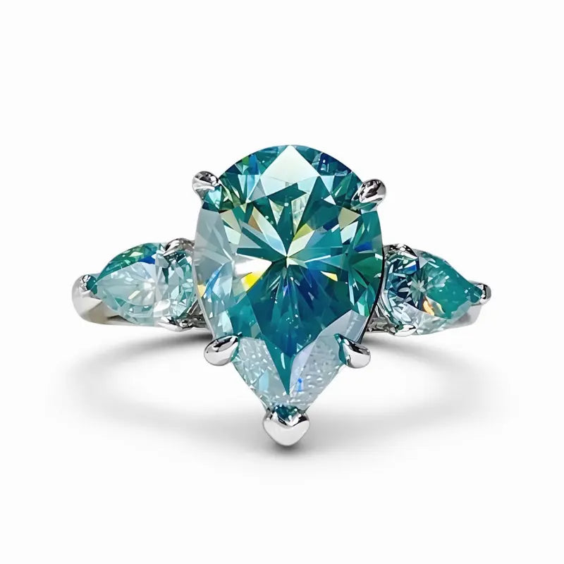 Anel Oceane Moissanite Deluxe Gota 5CT