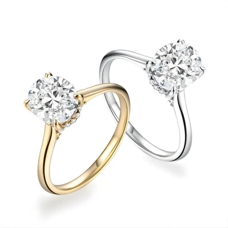 Anel Solitário Novaire Moissanite Deluxe Oval 2CT