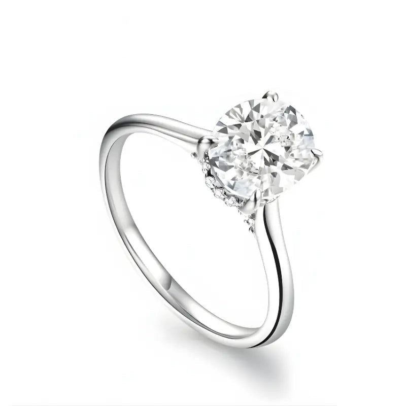 Anel Solitário Novaire Moissanite Deluxe Oval 2CT
