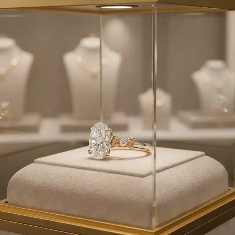 Anel Solitário Évora Moissanite Deluxe Oval 4,5CT