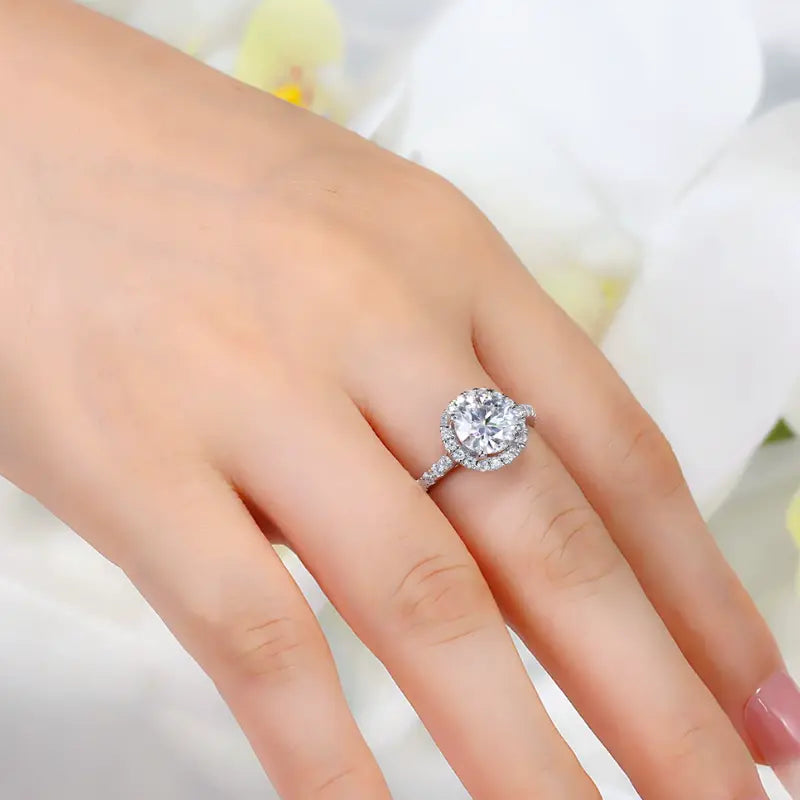 Anel Aurem Prata 925 Moissanite Deluxe