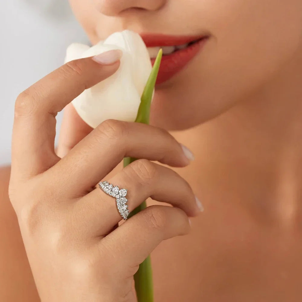 Anel Corroa de Pedras Moissanite