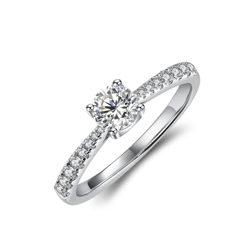 Anel Solitário New Love com Moissanite Central 0,5ct (Quilate)