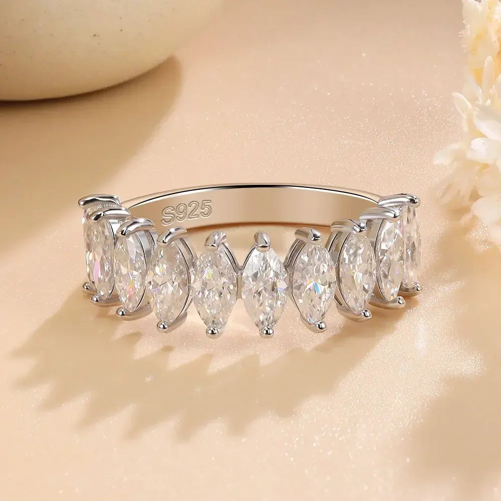 Anel Nivelle Prata 925 Moissanite Deluxe