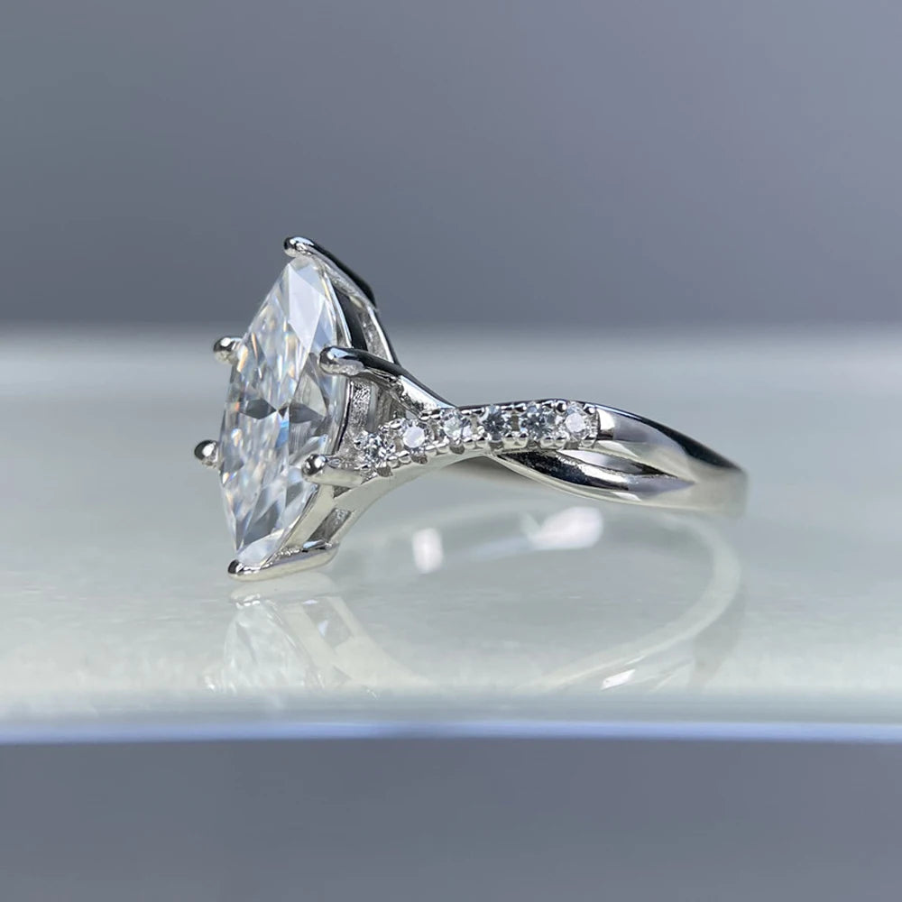 Anel Lorienne Moissanite Marquise Deluxe 2CT