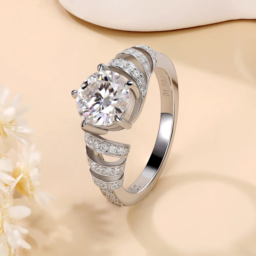 Anel Solitário Enlace Moissanite Deluxe 1,5CT