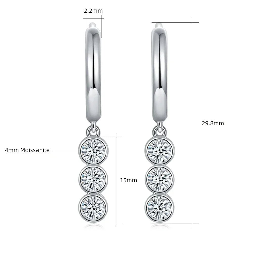 Brinco Carisma Prata 925 Moissanite Deluxe