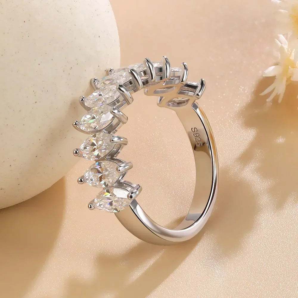 Anel Nivelle Prata 925 Moissanite Deluxe