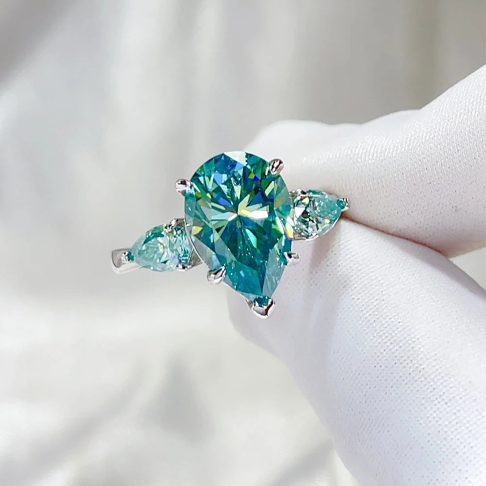 Anel Oceane Moissanite Deluxe Gota 5CT