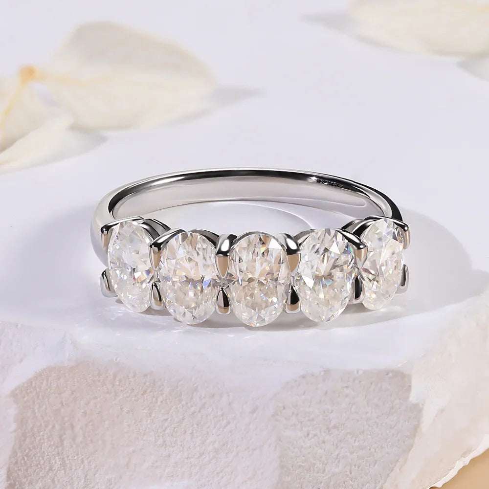 Anel Eternidade Prata 925 Moissanite Deluxe 0.5CT