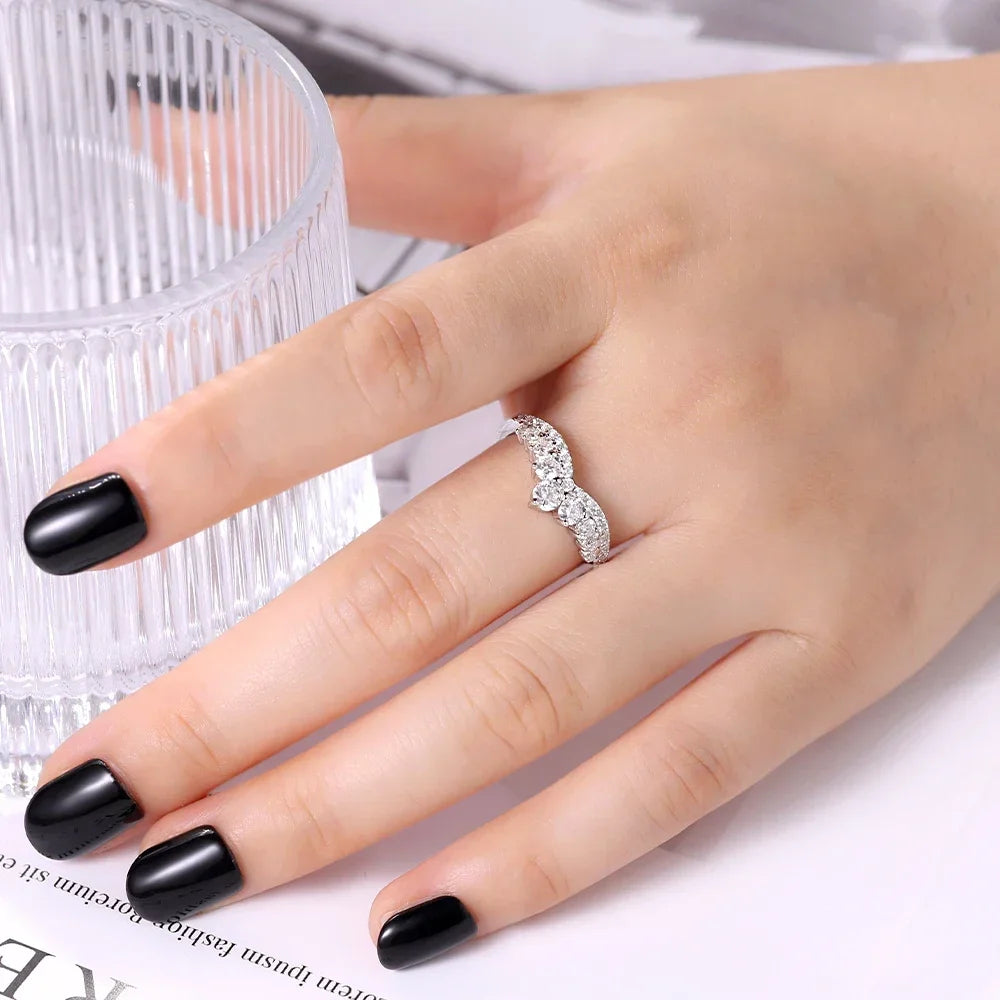 Anel Corroa de Pedras Moissanite