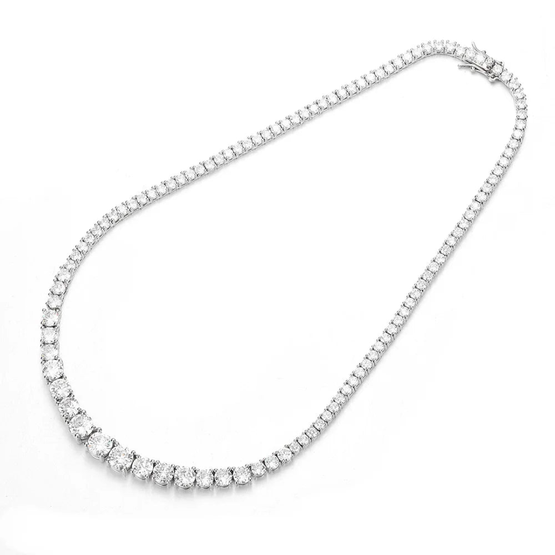 Colar Riviera Clássico Cravejado com Pedras Moissanite