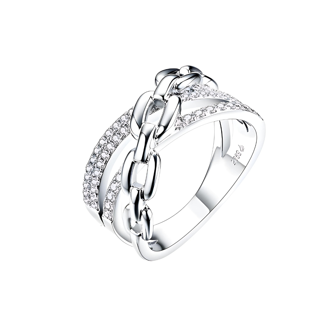 Anel Elos Eternos Banhado a Ouro 18K e Moissanite