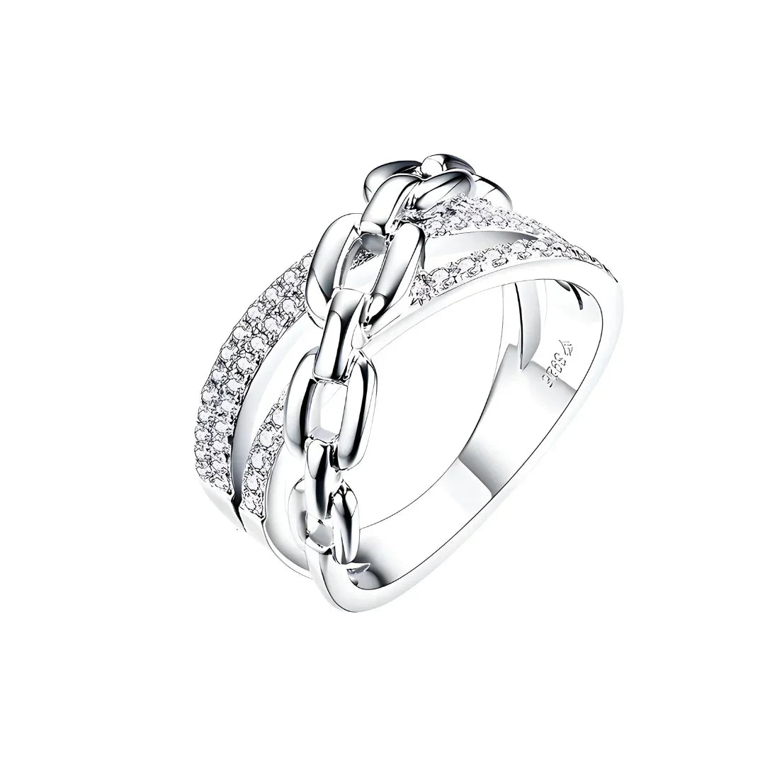 Anel Elos Eternos Cravelado com Moissanite