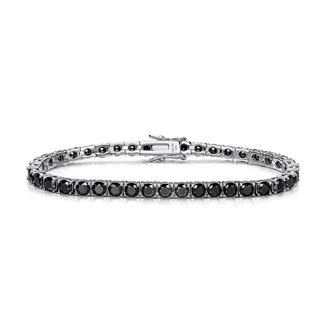 Pulseira Riviera com Moissanite Preta 1Ct