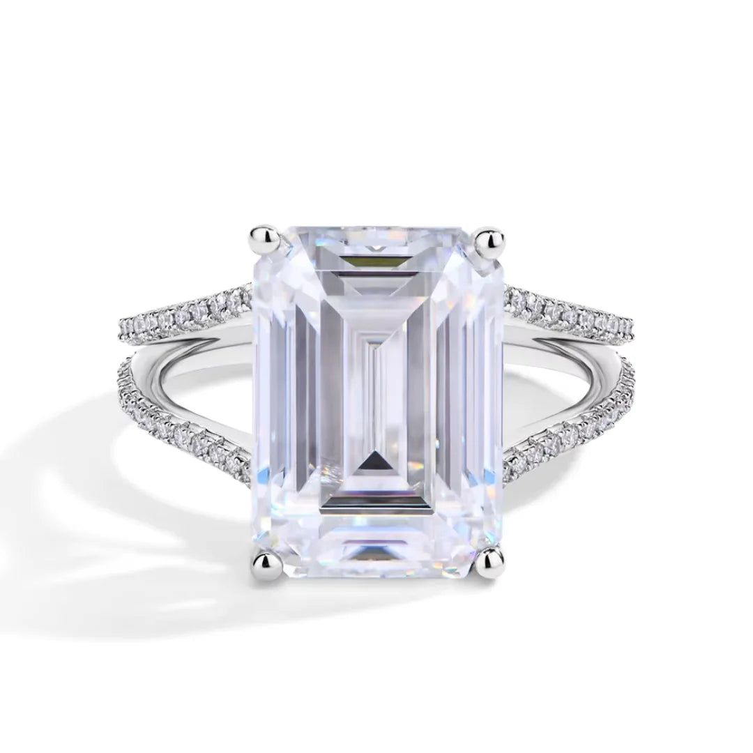 Anel Aro-V com Moissanite 10Ct