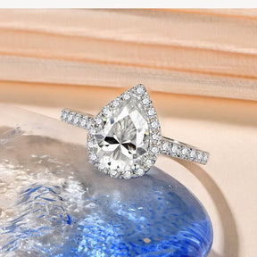 Anel Virelle Noivado com Moissanite Gota 2Ct