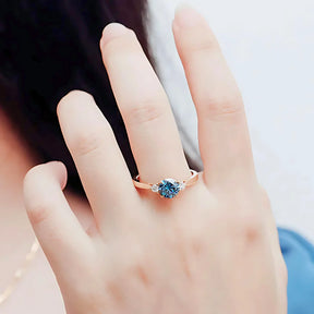 Anel de Noivado Cinderela em Ouro 10K com Moissanite 1Ct