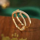 Anel Nail Style em Ouro 18K com Diamantes Naturais