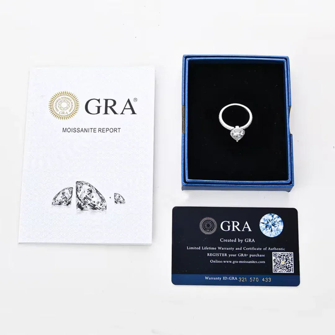Anel Virelle Noivado com Moissanite Gota 2Ct