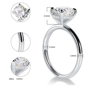 Anel Solitário em Prata 925 com Moissanite Oval