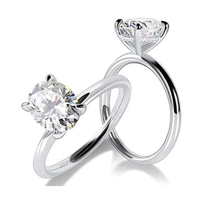 Anel Solitário em Prata 925 com Moissanite Oval