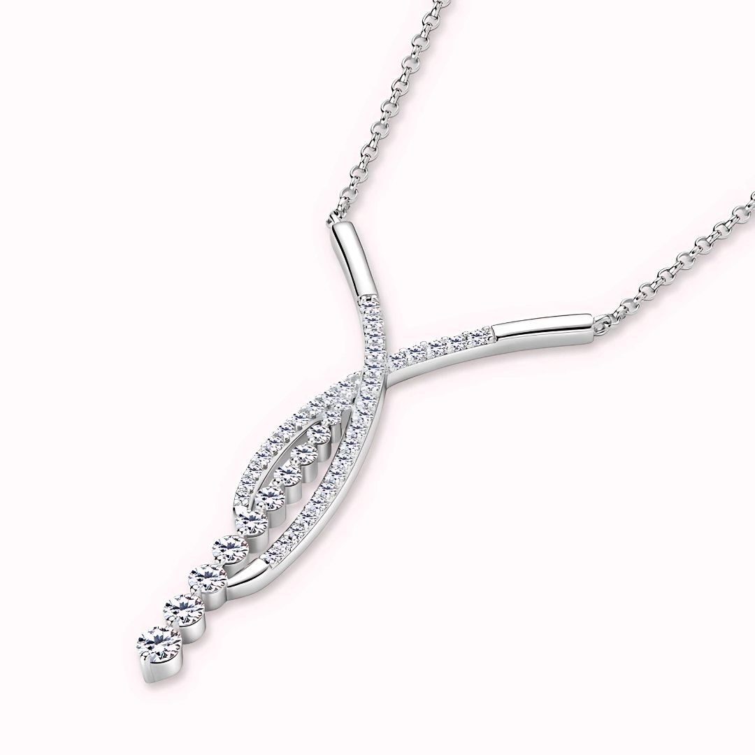 Colar Madalena Cravejado com Moissanite