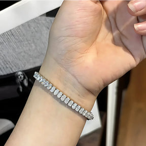 Pulseira Riviera com Pedra Moissanite Oval 0.5Ct