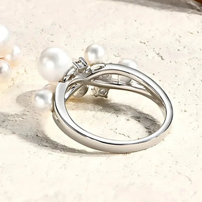 Anel Luna com Pérolas e Moissanite