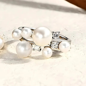 Anel Luna com Pérolas e Moissanite