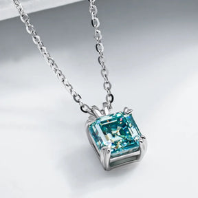 Colar Divah com Moissanite Ciano Corte Asscher