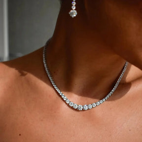 Colar Riviera Clássico Cravejado Moissanite Luxo