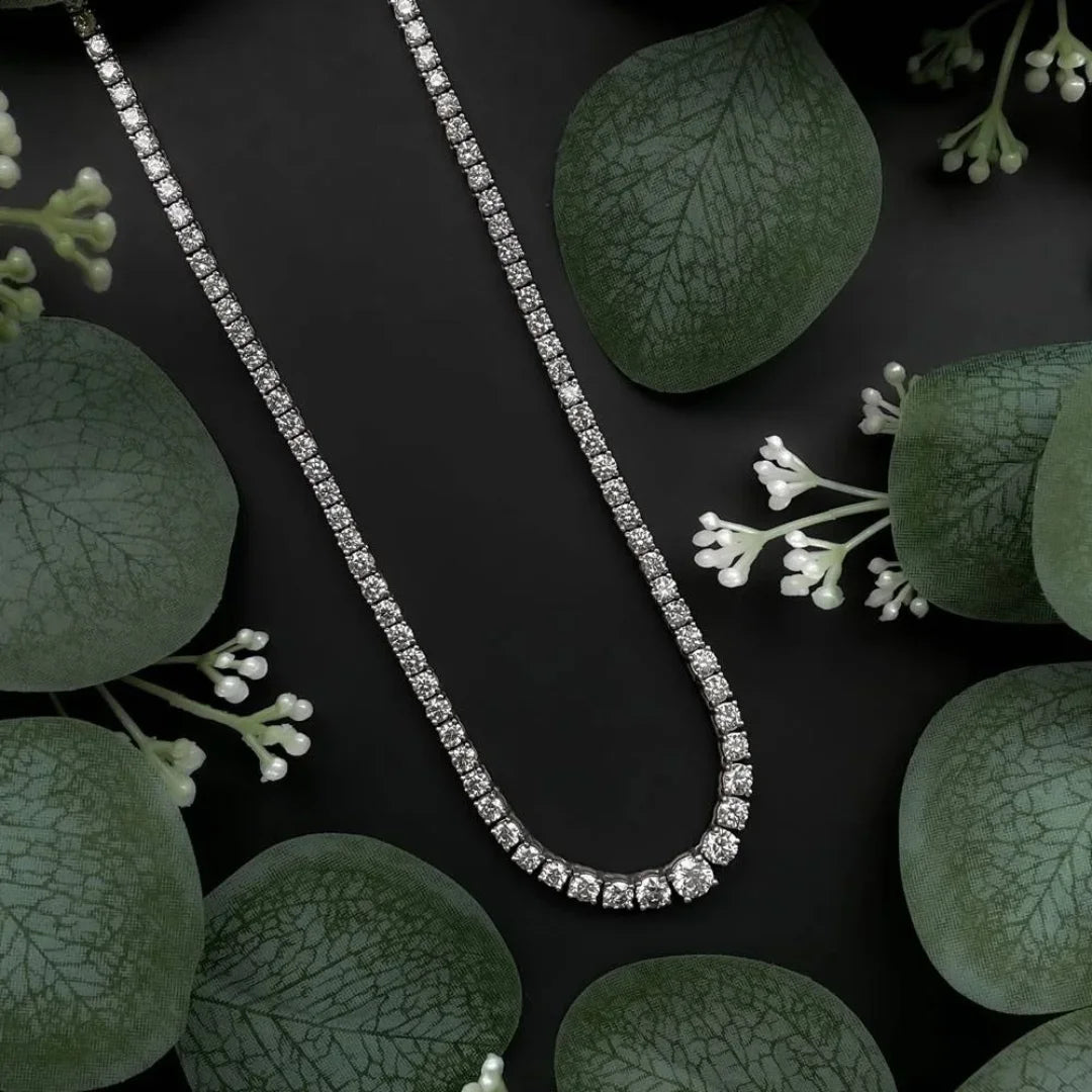 Colar Riviera Clássico Cravejado Moissanite Luxo