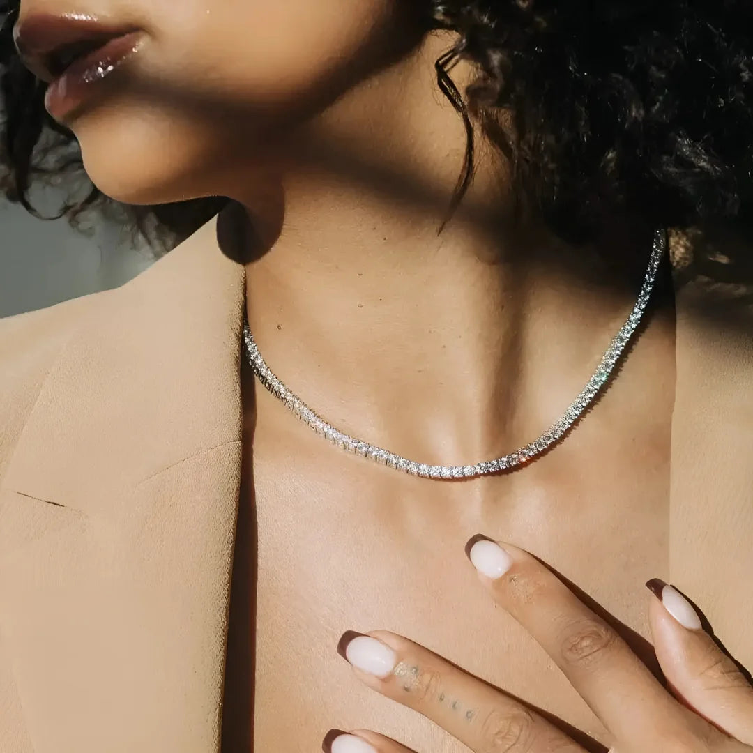 Colar Riviera Grace Cravejado com Moissanite