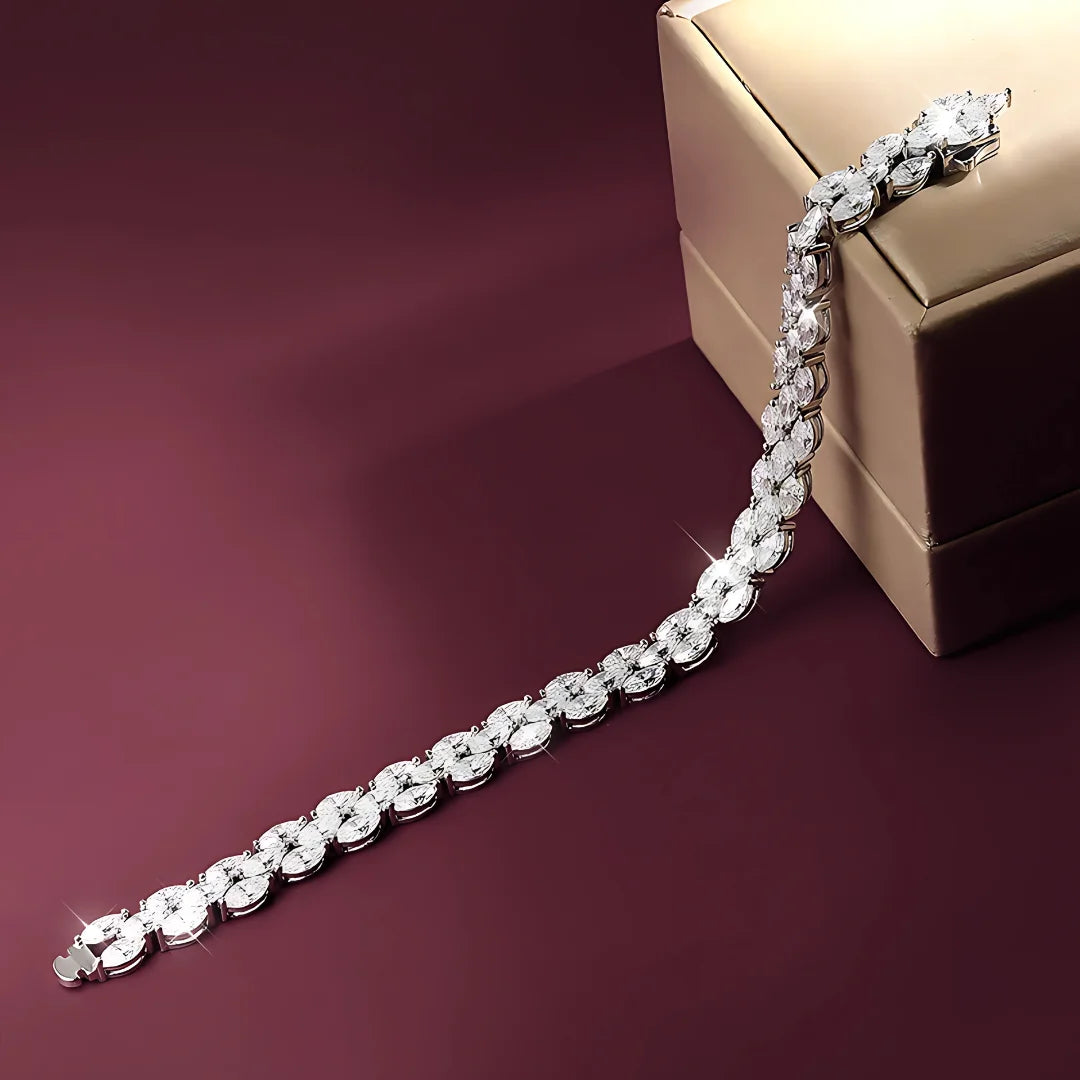 Pulseira Lux Royale Cravejada com Pedras Moissanite