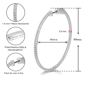 Brinco Argola Ollys Cravejado com Moissanite