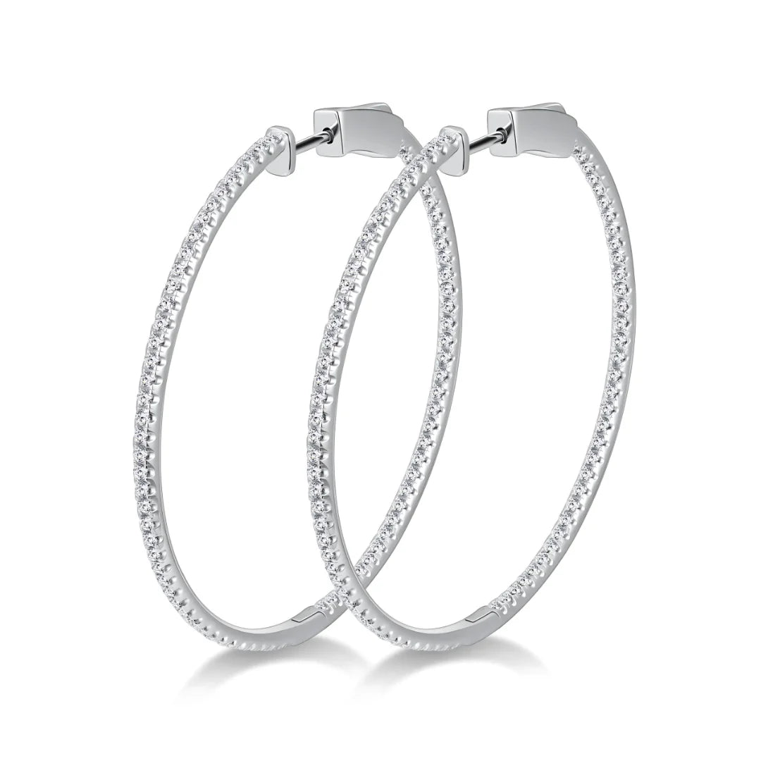 Brinco Argola Ollys Cravejado com Moissanite