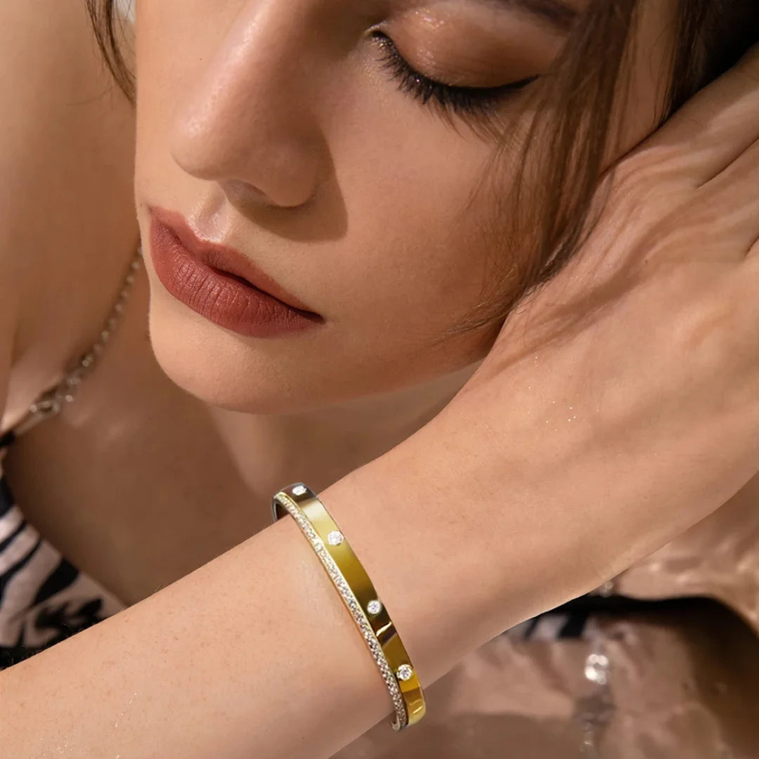 Pulseira L’Exquise Banhada a Ouro 18k e Moissanite