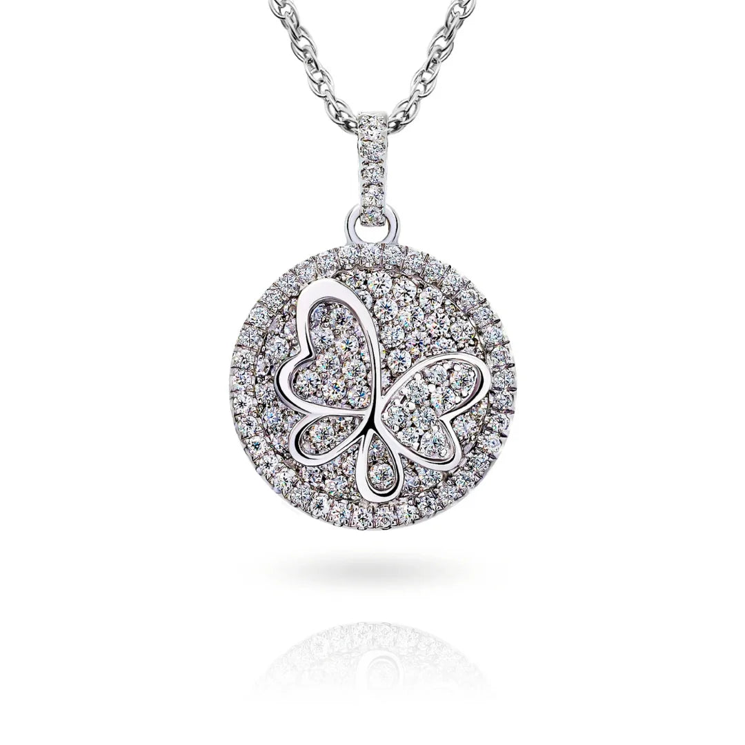 Colar Borboleta Cravejado com Moissanite