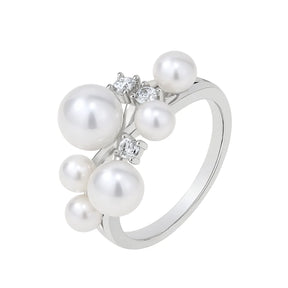 Anel Luna com Pérolas e Moissanite